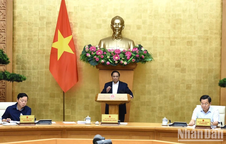 PM Pham Minh Chinh speaks at the session. (Photo: NDO)