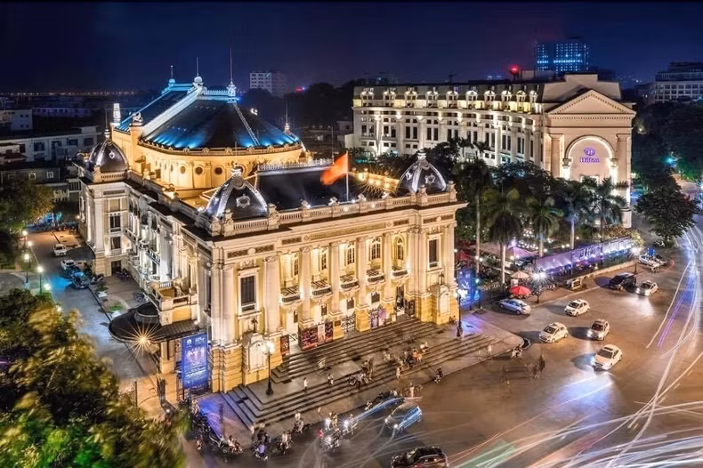 The Hanoi Opera House - a masterpiece of Hanoi architecture, built on swampy land.