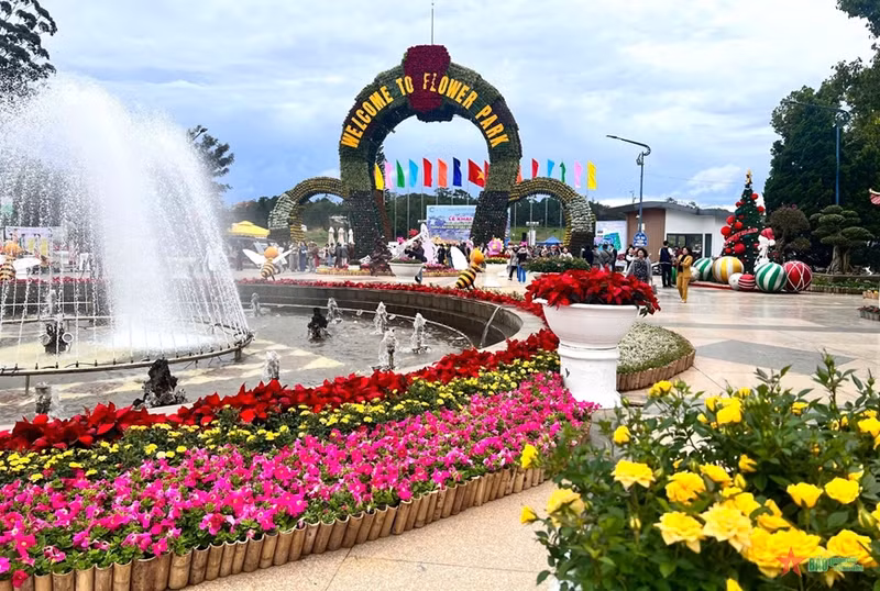 Da Lat city's flower garden attracts about 20,000 people in the last 15 days. (Photo: qdnd.vn)