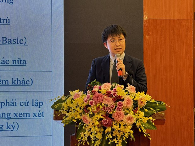 First Secretary of the Japanese Embassy Ishii Chikahisa speaks at the workshop. (Photo: VNA)