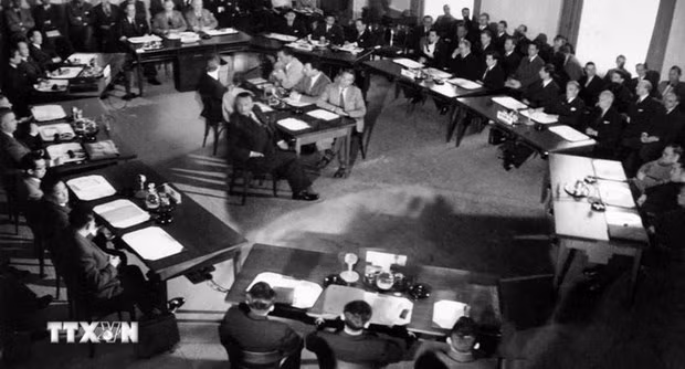 Opening session of the Geneva Conference on May 8, 1954 (File photo: VNA)