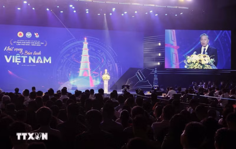 President To Lam speaks at the ceremony. (Photo: VNA)