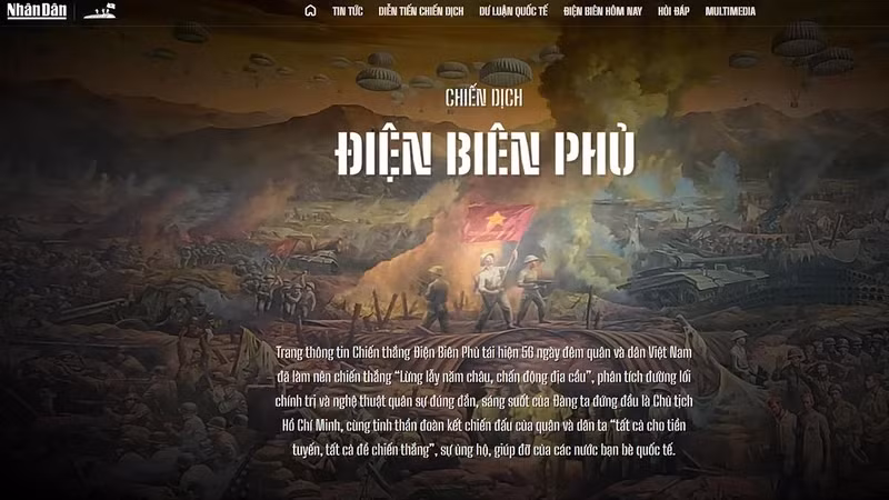 The interface of the special page on Dien Bien Phu Campaign.