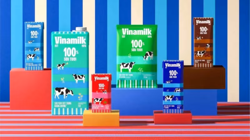 Some new packaging of Vinamilk