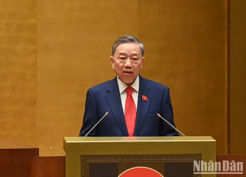The new State President pledges to strictly and fully perform his tasks and authority. (Photo: NDO)