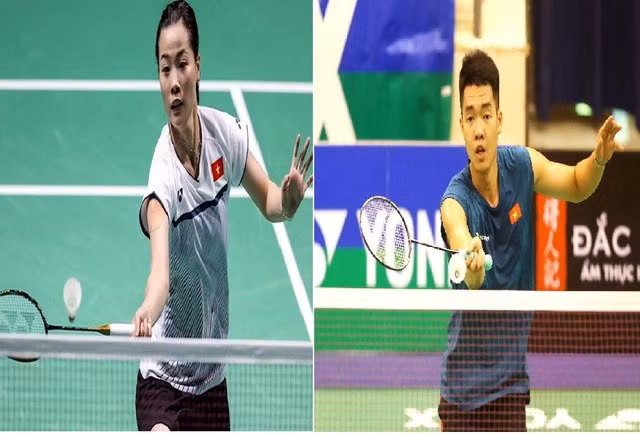 Badminton player Nguyen Thuy Linh and Le Duc Phat