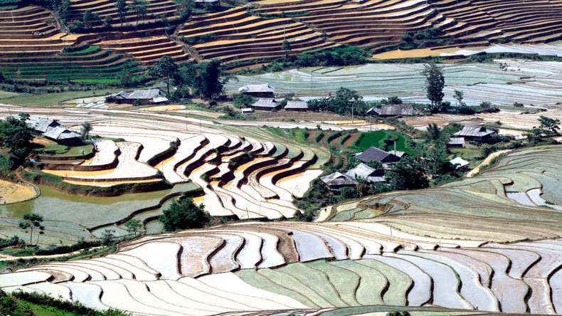 The traditional houses of the people are located among terraced fields and also preserve many unique agricultural cultural features of the Northwest region.