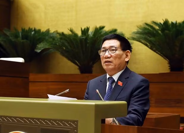 Minister of Finance Ho Duc Phoc speaks at the meeting (Photo: VNA)