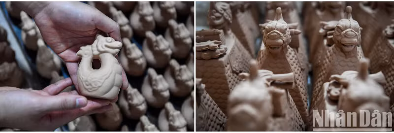 Dragon image products after being removed from the mould.