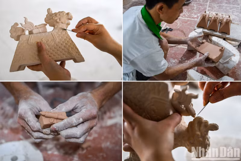 With skilful hands, artisans will continue to perfect and attach separate details to the body of the Long Ma. This is a step that requires experience and talent from the worker.