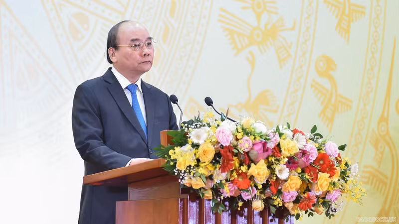 President Nguyen Xuan Phuc speaking at the ceremony in Hanoi on August 31 (Photo: VNA)