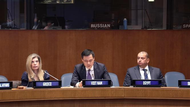 Vietnamese Ambassador Dang Hoang Giang addresses the meeting on December 8. (Source: VNA)