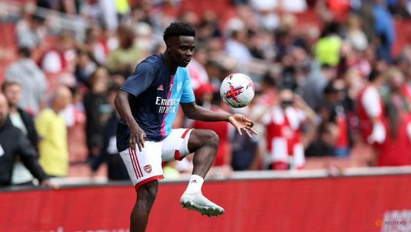 Soccer Football - Premier League - Arsenal v Brighton & Hove Albion - Emirates Stadium, London, UK - May 14, 2023 Arsenal's Bukayo Saka during the warm up before the match. (Photo: Reuters)