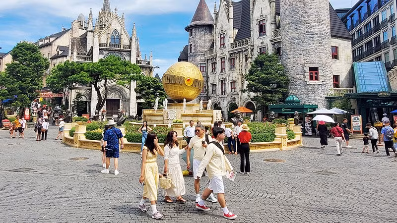 International tourists visit Ba Na Hills in Da Nang.