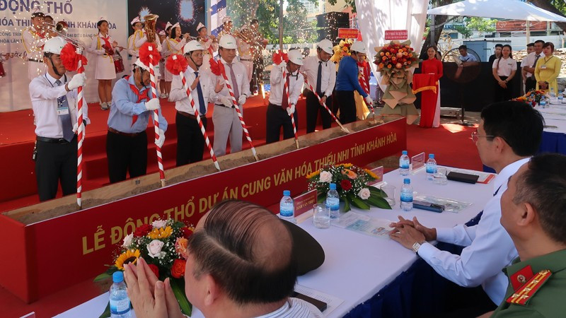 Delegates attend the groundbreaking ceremony for the project.
