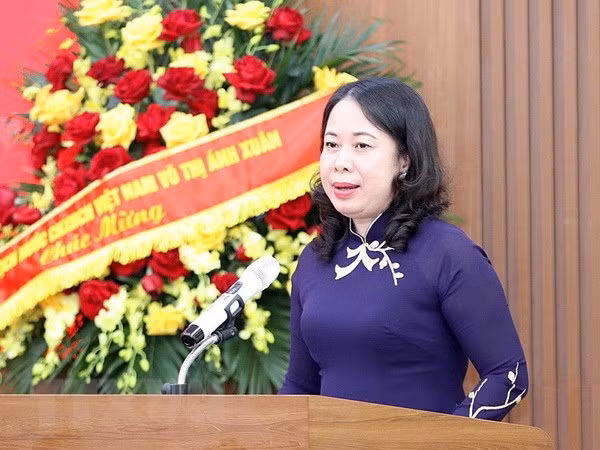Vice President Vo Thi Anh Xuan speaking at the meeting (Photo: VNA)