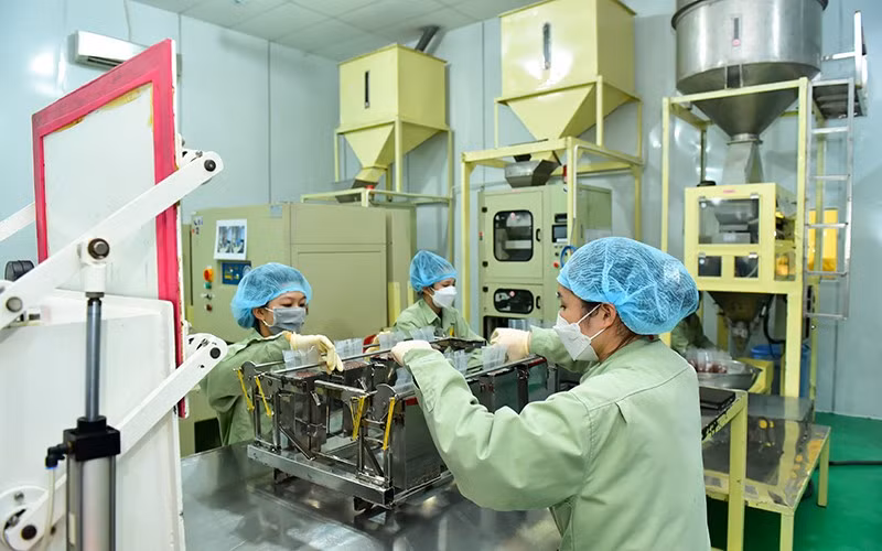 Rice packed at Vinh Hung Food Factory (Vinh Hung District, Long An Province).