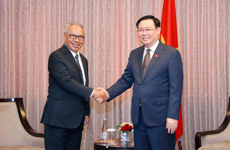 National Assembly Chairman Vuong Dinh Hue receives Managing Director of the Ciputra Group Budiarsa Sastrawinata (Photo: quochoi.vn)