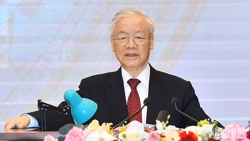 Party General Secretary Nguyen Phu Trong addresses the ceremony. (Photo: NDO)