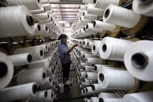 A yarn production line of KSA Polymer Hanoi JSC invested by the RoK at Thuy Van Industrial Park in Phu Tho province (Photo: VNA)