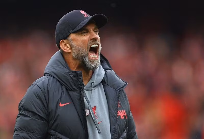 Liverpool manager Juergen Klopp celebrates after the match - Premier League - Liverpool v Tottenham Hotspur - Anfield, Liverpool, Britain - April 30, 2023. (Photo: Reuters)