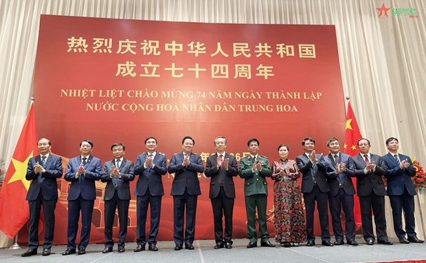 At the reception to mark the 74th founding anniversary of the People’s Republic of China (National Day) on September 27 (Photo: VNA)