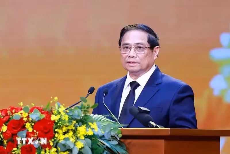 PM Pham Minh Chinh speaks at the meeting. (Photo: VNA)