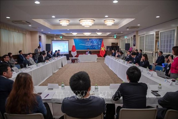 At the get-together of Vietnamese IT enterprises in Japan on March 28. (Photo: VNA)
