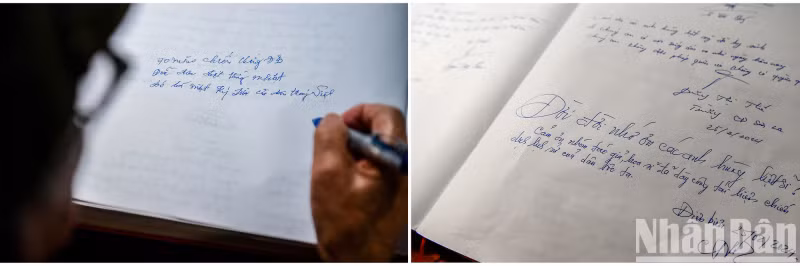 The emotions of a veteran who participated in the historic Dien Bien Phu campaign (left), and the thanks of later generations to their ancestors (right).