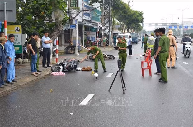 A scene of the bank robbery (Photo: VNA)
