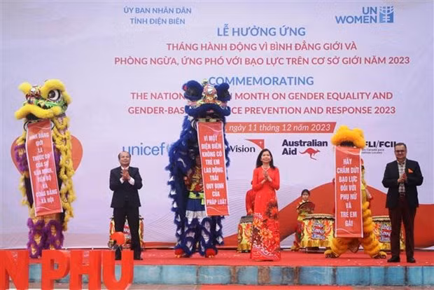 At the ceremony held in Dien Bien province in response to the National Action Month on Gender Equality, and Gender-based Violence Prevention and Response 2023 (Photo: VNA)