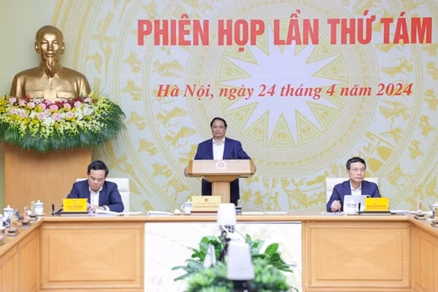 Prime Minister Pham Minh Chinh speaks at the eighth meeting of the National Committee for Digital Transformation. (Photo: VNA)