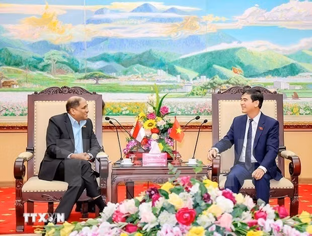 Singaporean Ambassador to Vietnam Jaya Ratnam pays a working visit to Vinh Phuc province on April 15.(Photo: VNA)