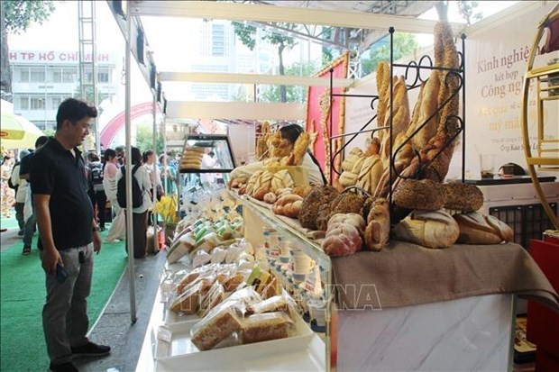 A variety of banh mi products are displayed at the first banh mi festival in HCM City. (Photo: VNA)