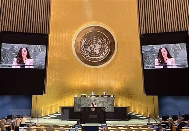 Minister Counselor Le Thi Minh Thoa, Deputy Permanent Representative of Vietnam to the United Nations speaks at the event (Photo: VNA)