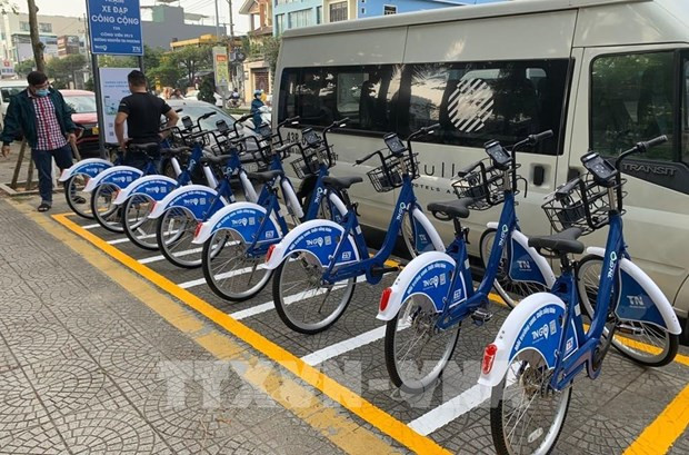 A public bike rental station in Da Nang city. (Photo: VNA)