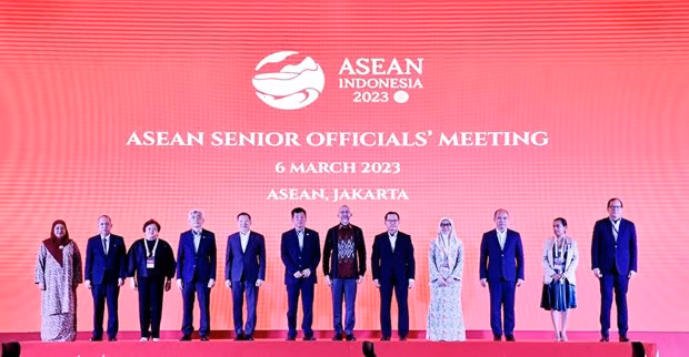 Representatives of countries at the ASEAN Senior Officials' Meeting in Jakarta, Indonesia, on March 6. (Photo: baoquocte.vn)