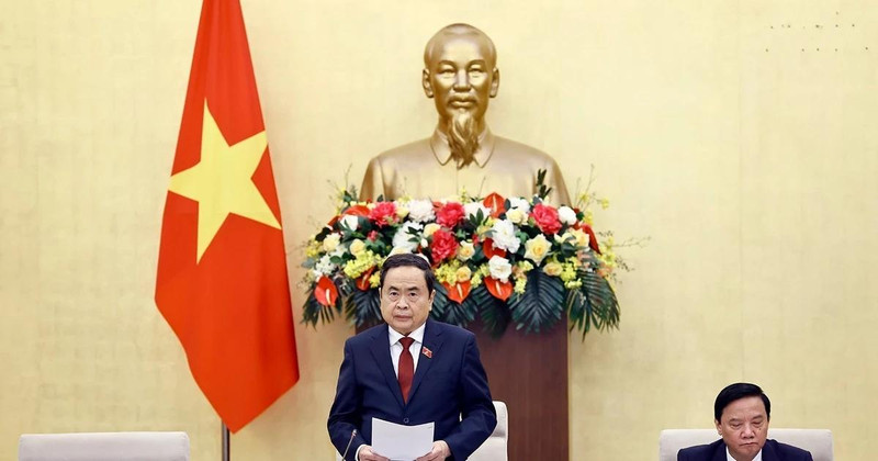NA Chairman Tran Thanh Man speaks at the session on February 18. (Photo: VNA)