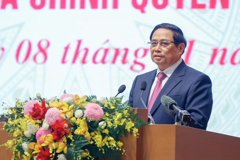 Prime Minister Pham Minh Chinh addresses the conference. (Photo: VGP)