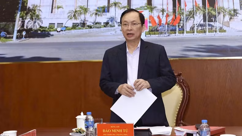 SBV Deputy Governor Dao Minh Tu speaking at the meeting