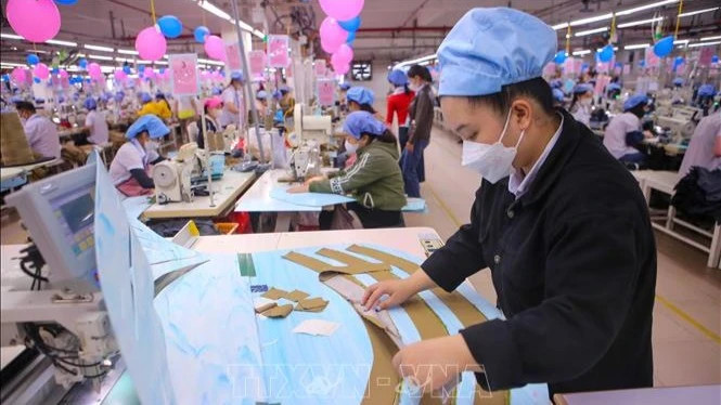 Garment workers at the March 29 Textile and Garment Joint Stock Company. (Illustration image: VNA)