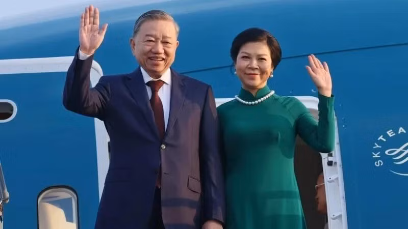 General Secretary of the Communist Party of Vietnam Central Committee To Lam and his spouse Ngo Phuong Ly. (Photo: VNA)