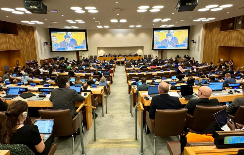 Permanent Deputy Minister of Foreign Affairs Nguyen Minh Vu speaks at the UN meeting on UNCLOS. (Photo: VNA)