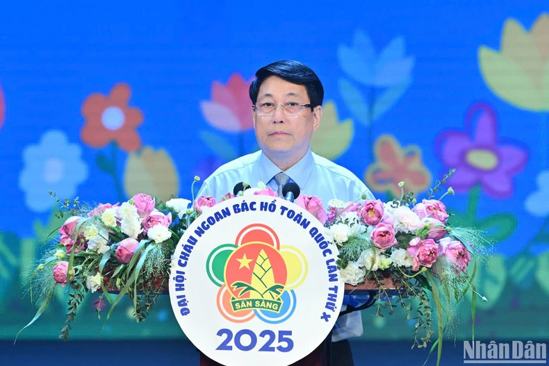 State President Luong Cuong speaks at the ceremony. (Photo: NDO)