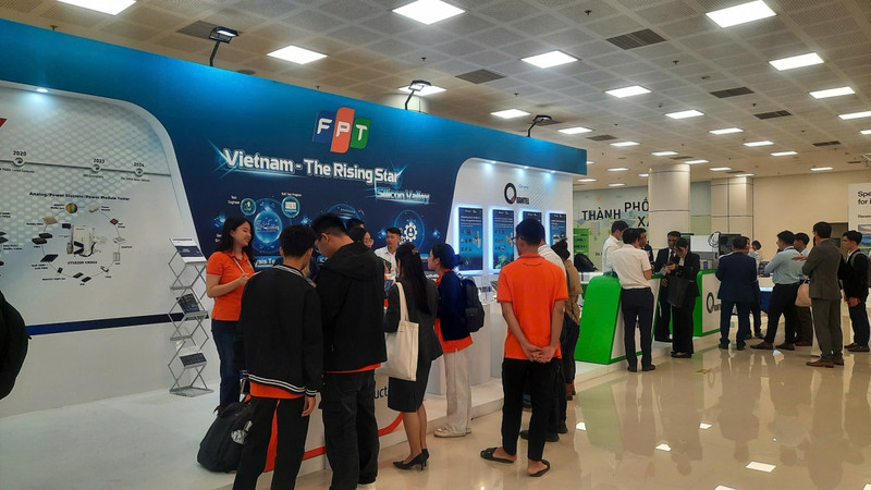 FPT Corporation's booth at the SEMIExpo Viet Nam 2024 (Illustrative image/Photo: Quynh Anh)