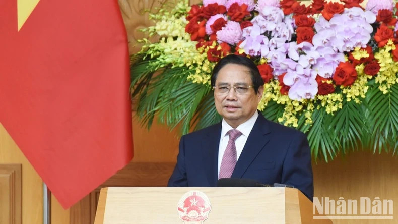 PM Pham Minh Chinh speaks at the meeting. (Photo: NDO)