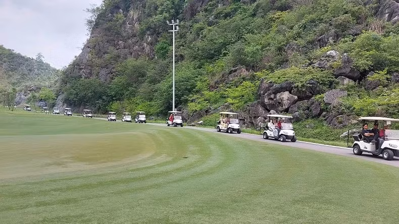 Surveying the Legend Valley Country golf course.