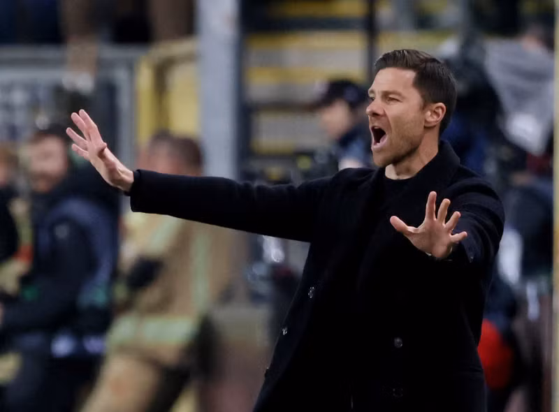 Bayer Leverkusen coach Xabi Alonso reacts - Europa League - Quarter Final - Second Leg - Union Saint-Gilloise v Bayer Leverkusen - Lotto Park, Anderlecht, Belgium - April 20, 2023. (Photo: Reuters)