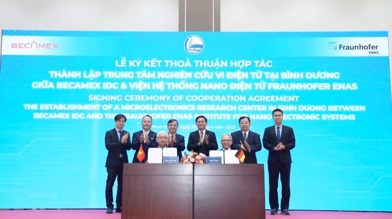 At the signing ceremony.