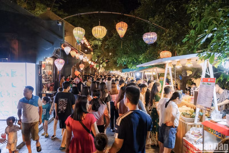 The ancient town area welcomes many visitors, especially on weekends.